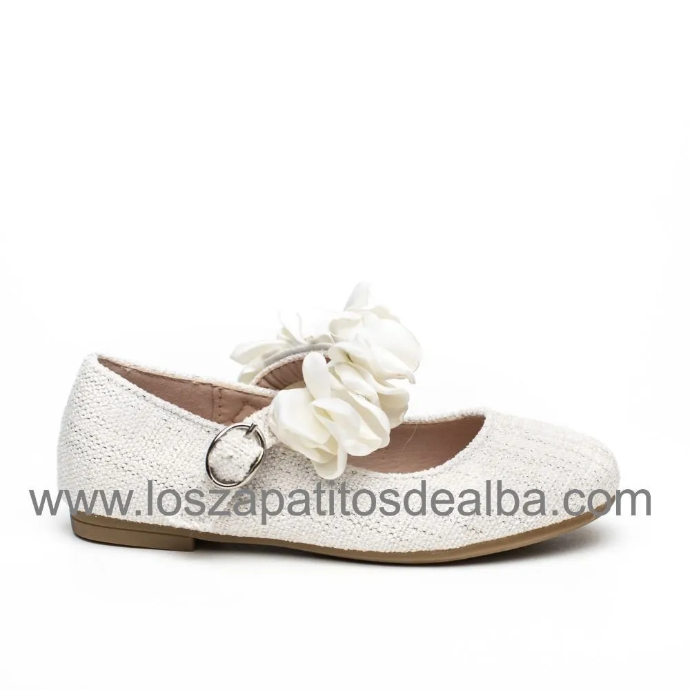 Zapatos Comunión Niña Beige Modelo Tiara