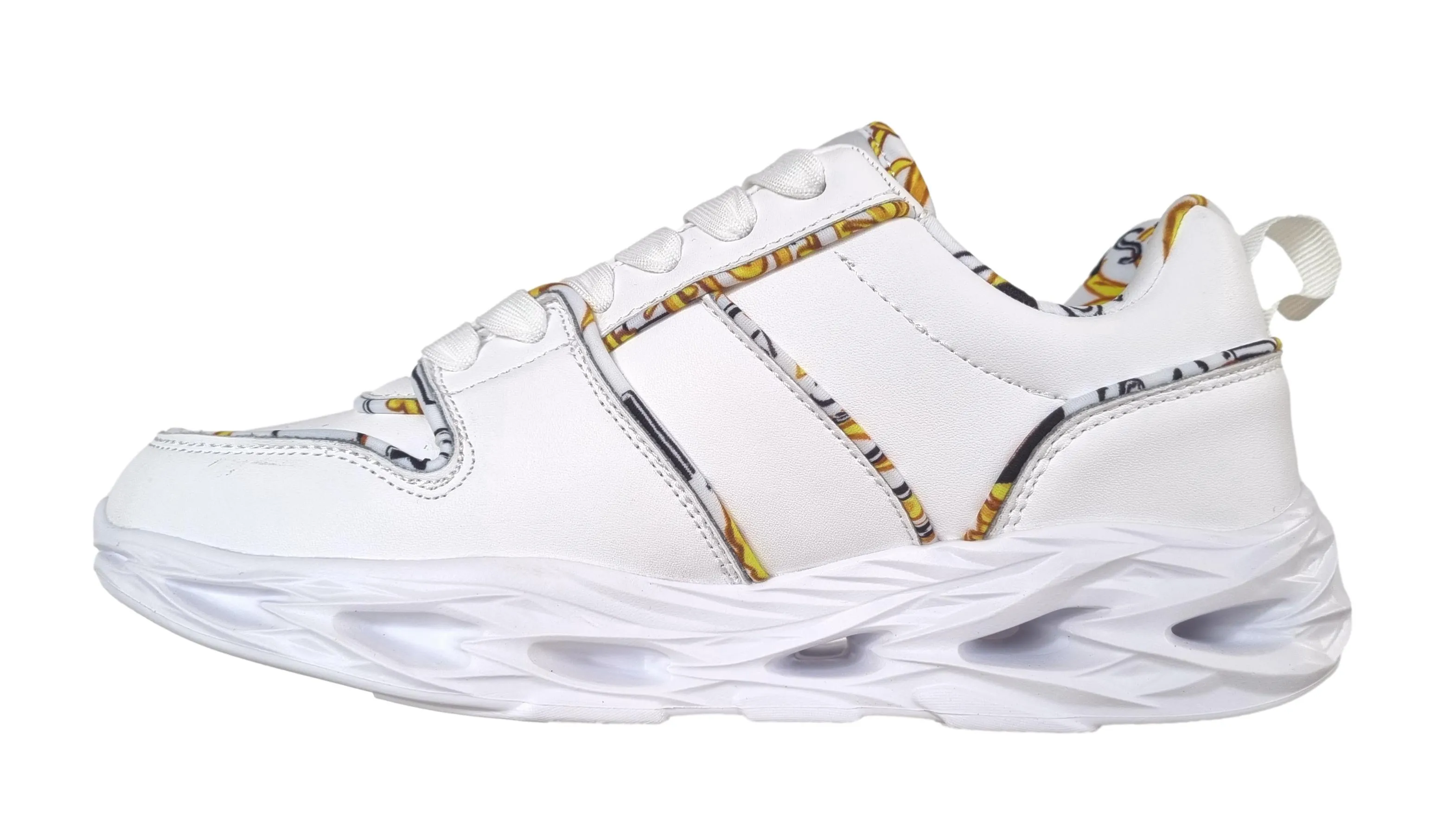 Zapatos mujer Versace Jeans Couture OKINAWA sneakers piel oro blanco 74VA3SS1