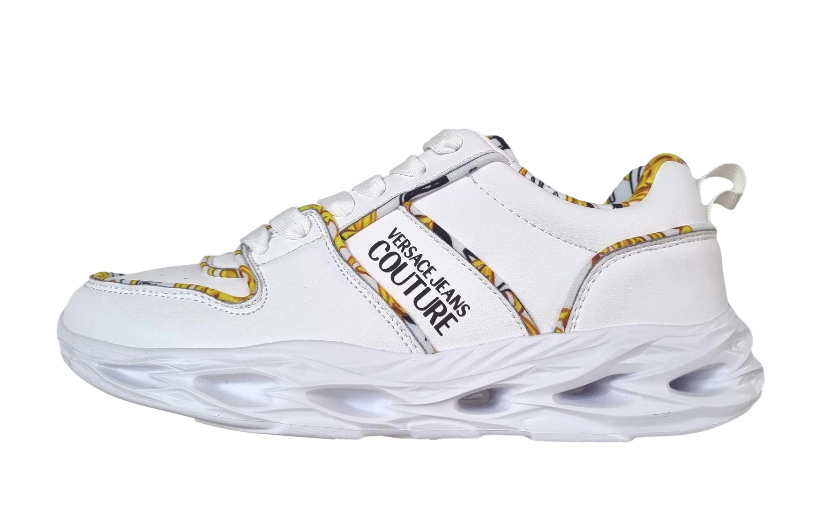 Zapatos mujer Versace Jeans Couture OKINAWA sneakers piel oro blanco 74VA3SS1
