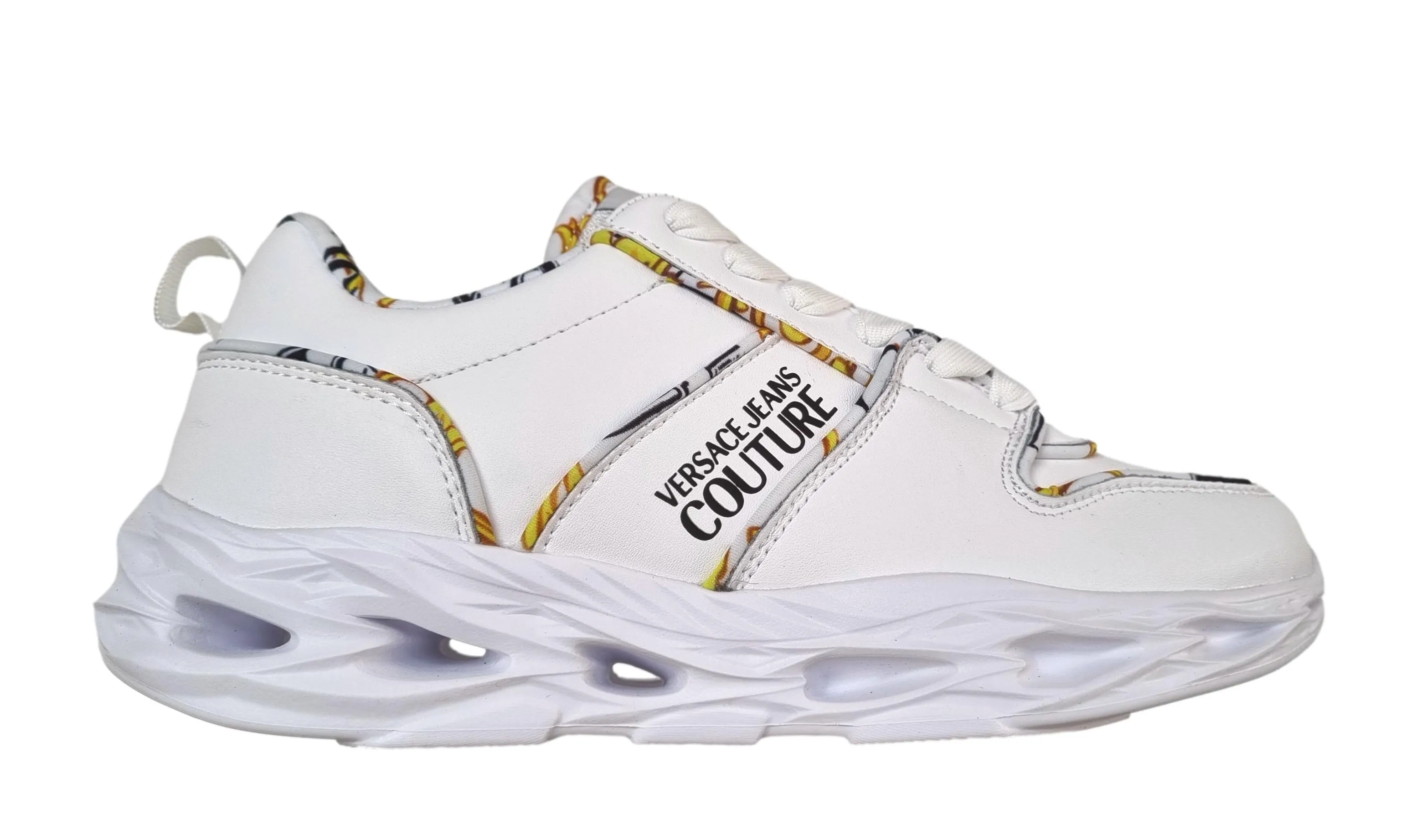 Zapatos mujer Versace Jeans Couture OKINAWA sneakers piel oro blanco 74VA3SS1