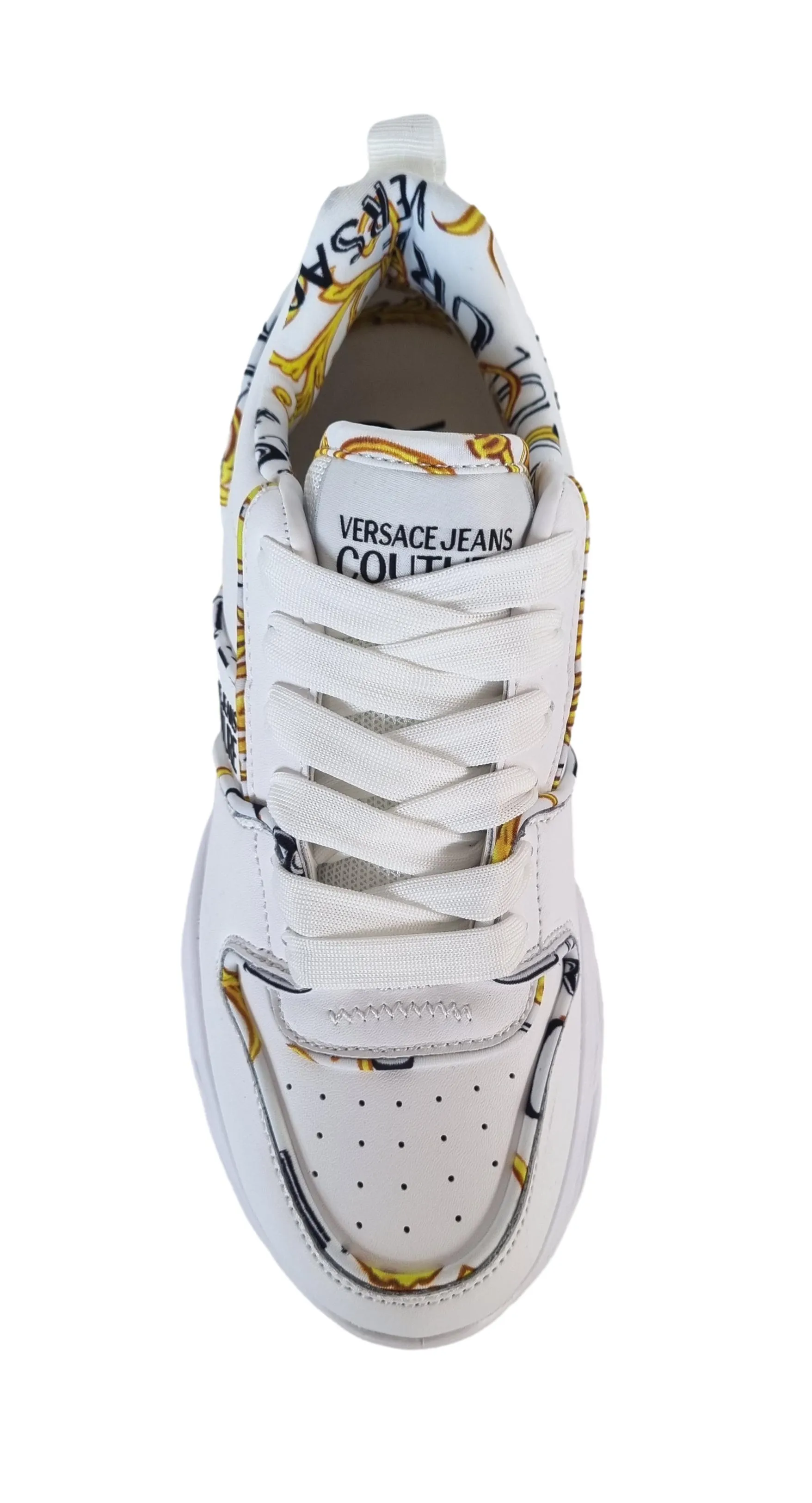Zapatos mujer Versace Jeans Couture OKINAWA sneakers piel oro blanco 74VA3SS1