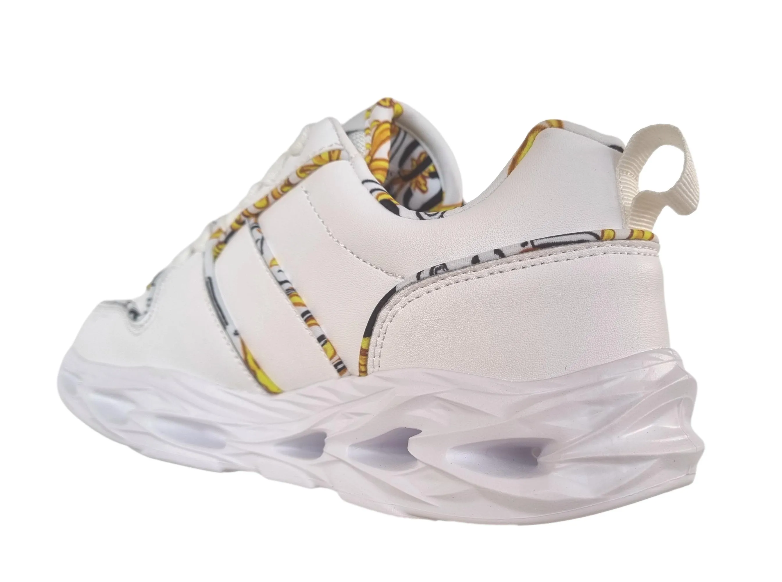 Zapatos mujer Versace Jeans Couture OKINAWA sneakers piel oro blanco 74VA3SS1
