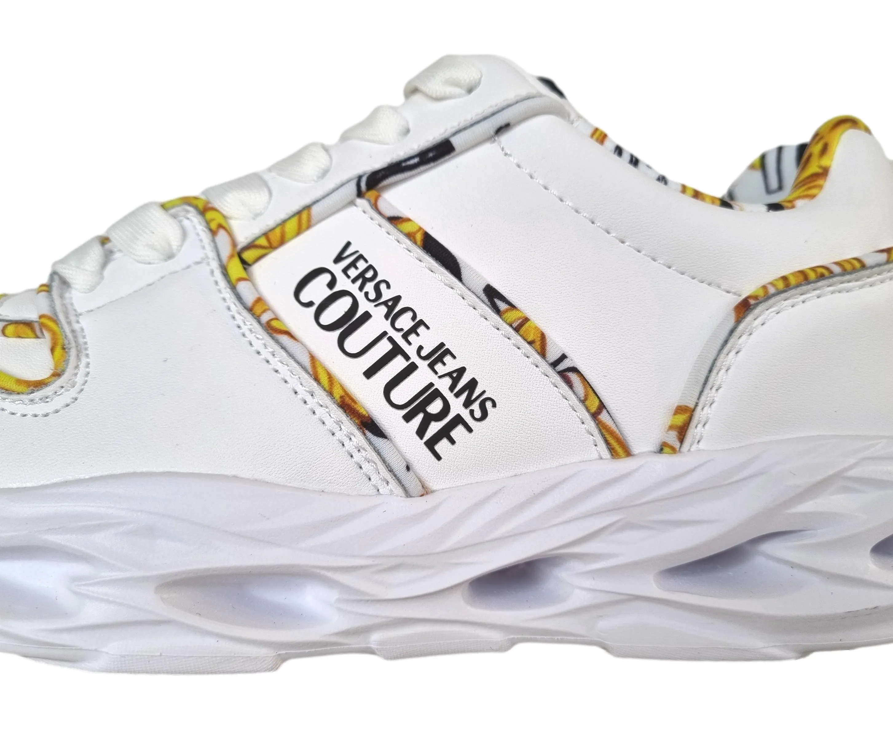 Zapatos mujer Versace Jeans Couture OKINAWA sneakers piel oro blanco 74VA3SS1