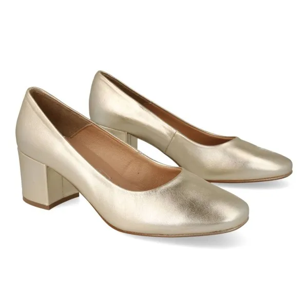 ZAPATOS TACON COMODOS MOD. BELLA DORADO